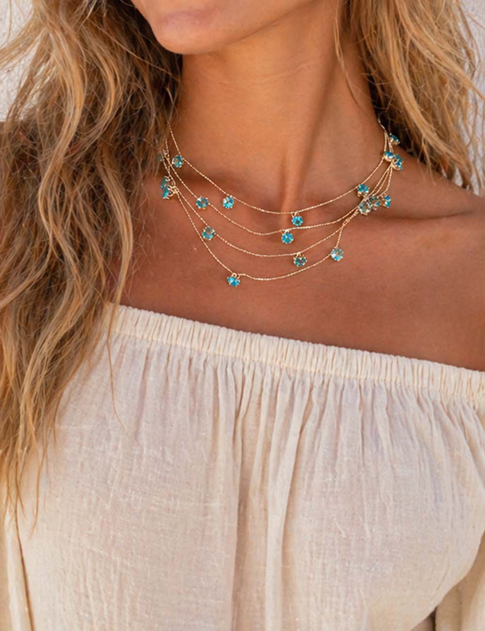 Ladies Multi Layer Rhinestone Choker NeckLace