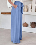 Daily Style Solid Color Ladies Wide Leg Trousers 23326 - SWEETKAMA