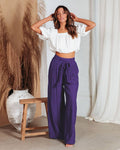 Daily Style Solid Color Ladies Wide Leg Trousers 23326 - SWEETKAMA