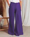Daily Style Solid Color Ladies Wide Leg Trousers 23326 - SWEETKAMA