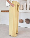 Daily Style Solid Color Ladies Wide Leg Trousers 23326 - SWEETKAMA