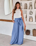 Daily Style Solid Color Ladies Wide Leg Trousers 23326 - SWEETKAMA