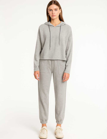 Women Pullover Hoodie Joggers 2pcs Loungewear Set SKST50781
