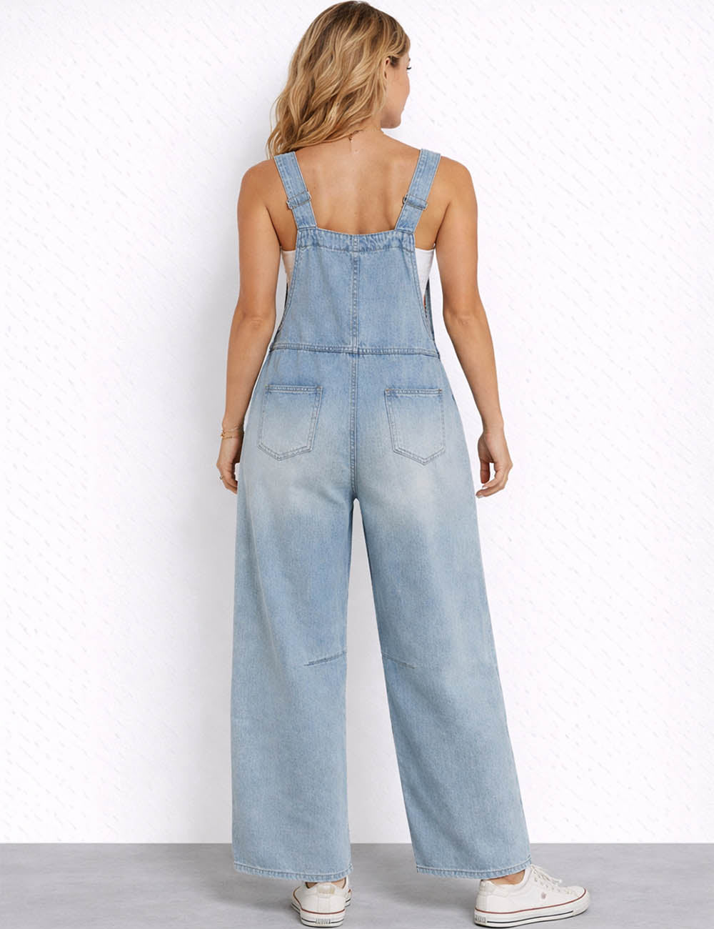 Ladies Barrel Overall Pockets Everyday Jumpsuit