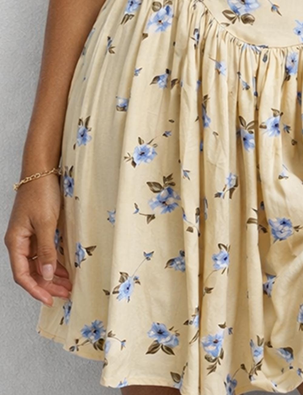 Boho Floral Mini Dress - Sweetkama Wholesale - #9255