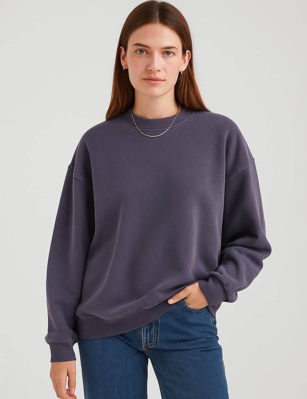 Ladies Round Neck Long Sleeves Sweatshirt