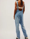 Denim Adjustable Shoulder High Roller Jumpsuit SKJ150 - SWEETKAMA