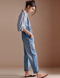 Denim Adjustable Shoulder High Roller Jumpsuit SKJ150 - SWEETKAMA