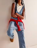 Denim Adjustable Shoulder High Roller Jumpsuit SKJ150 - SWEETKAMA