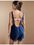 Denim Adjustable Shoulder High Roller Romper SKJ353 - SWEETKAMA