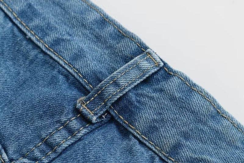 Denim Solid Color High Waist Women Daily Skirt E47734 - SWEETKAMA