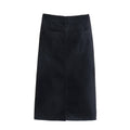 Denim Solid Color High Waist Women Daily Skirt E47734 - SWEETKAMA