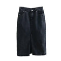 Denim Solid Color High Waist Women Daily Skirt E47734 - SWEETKAMA