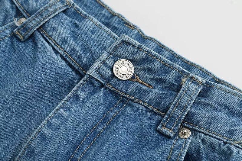 Denim Solid Color High Waist Women Daily Skirt E47734 - SWEETKAMA
