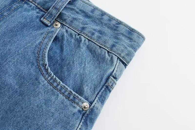 Denim Solid Color High Waist Women Daily Skirt E47734 - SWEETKAMA