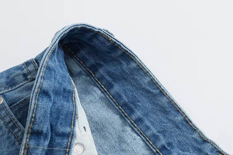 Denim Solid Color High Waist Women Daily Skirt E47734 - SWEETKAMA