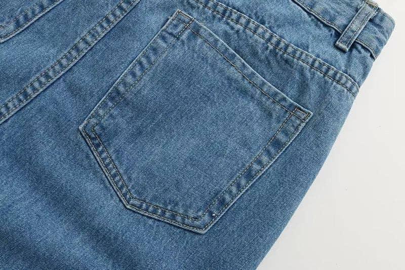 Denim Solid Color High Waist Women Daily Skirt E47734 - SWEETKAMA