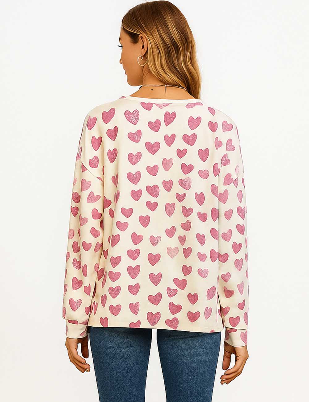 Ladies Love Print Long Sleeves Basic Sweatshirt