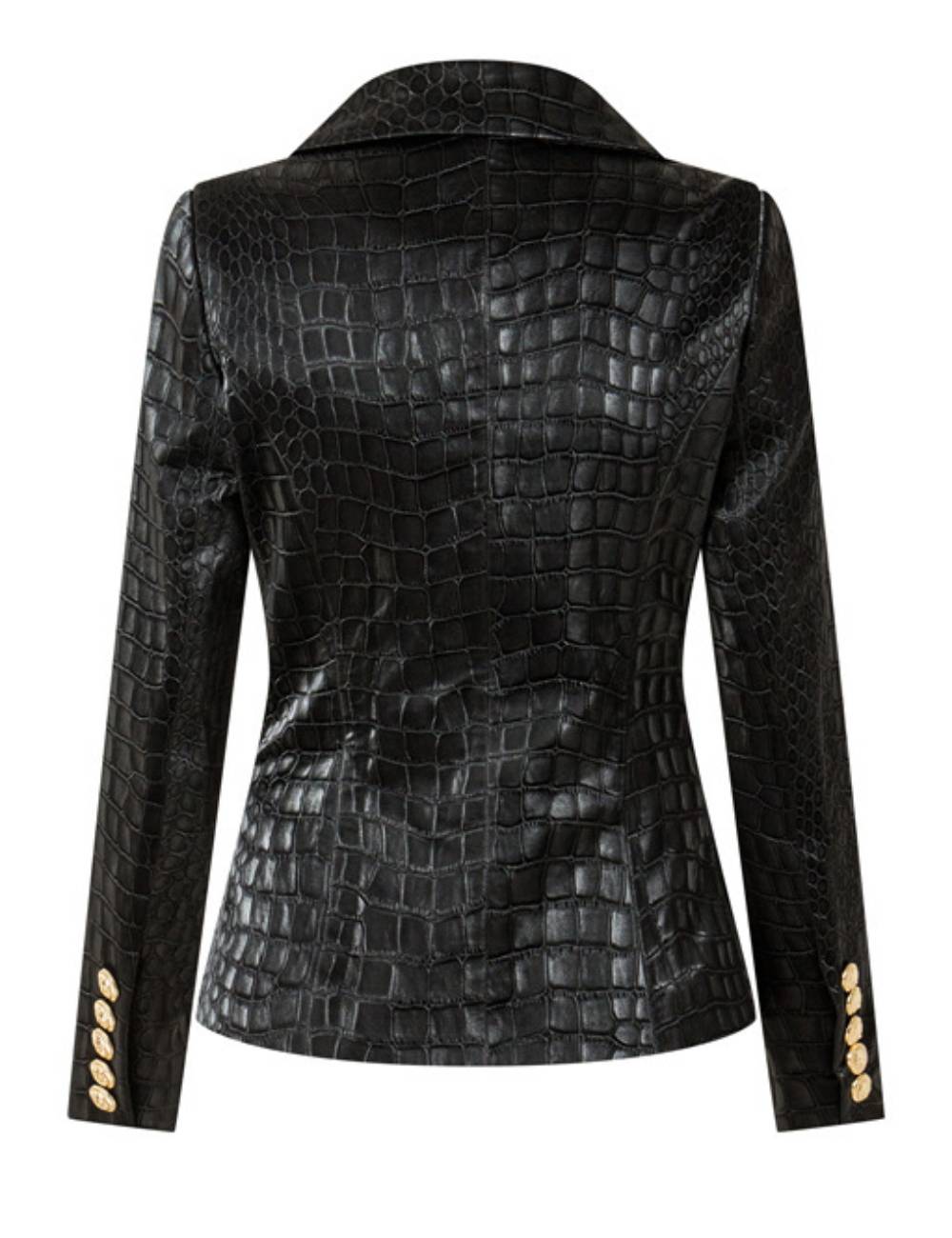 Women Crocodile Look V-Neck Long Sleeves Blazer SKT51028