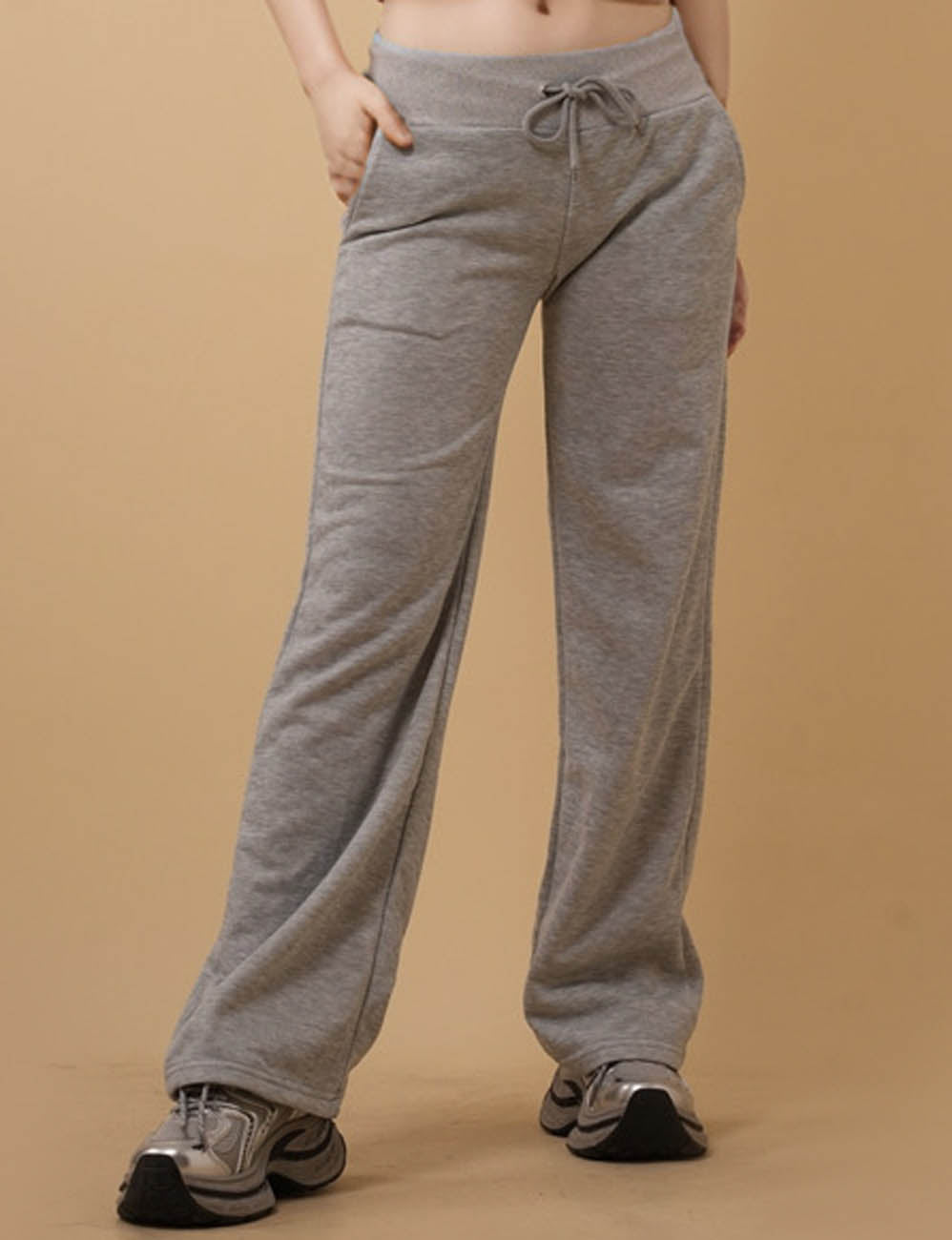 Ladies Elastic Waist String Tie Straight Leg Pants 8SKP51325