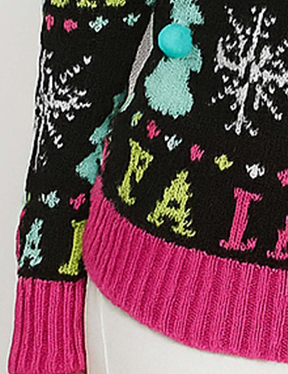 Ladies Christmas 2025 Snowflake & Snowman Holiday Sweater