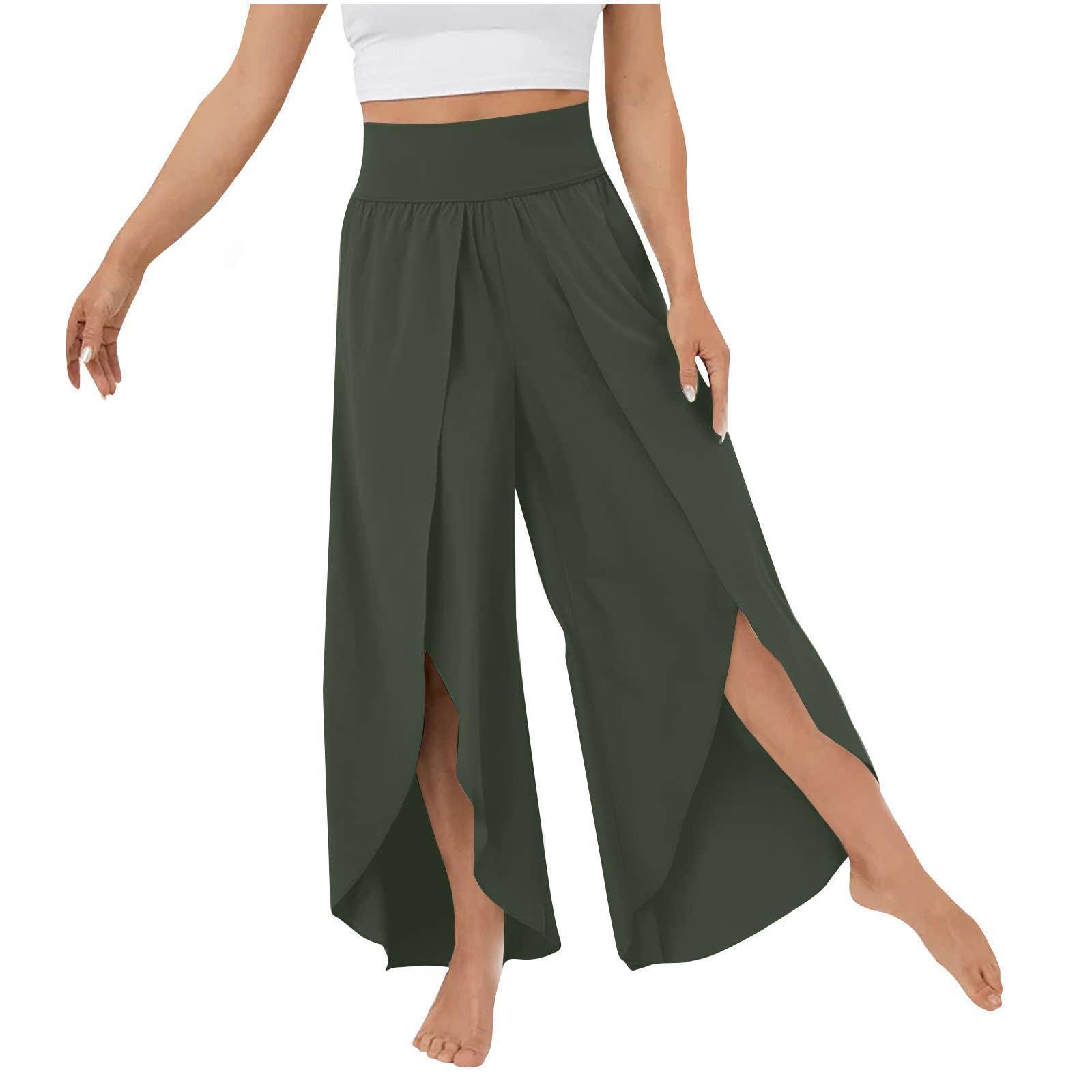 Elastic Waist Free Style Wide Leg Pants 23126 - SWEETKAMA