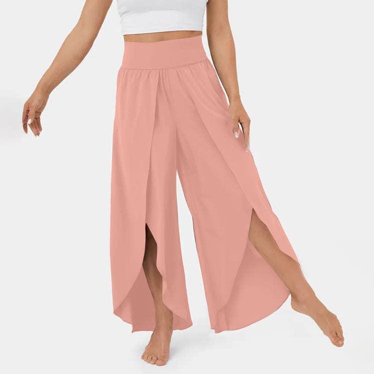 Elastic Waist Free Style Wide Leg Pants 23126 - SWEETKAMA