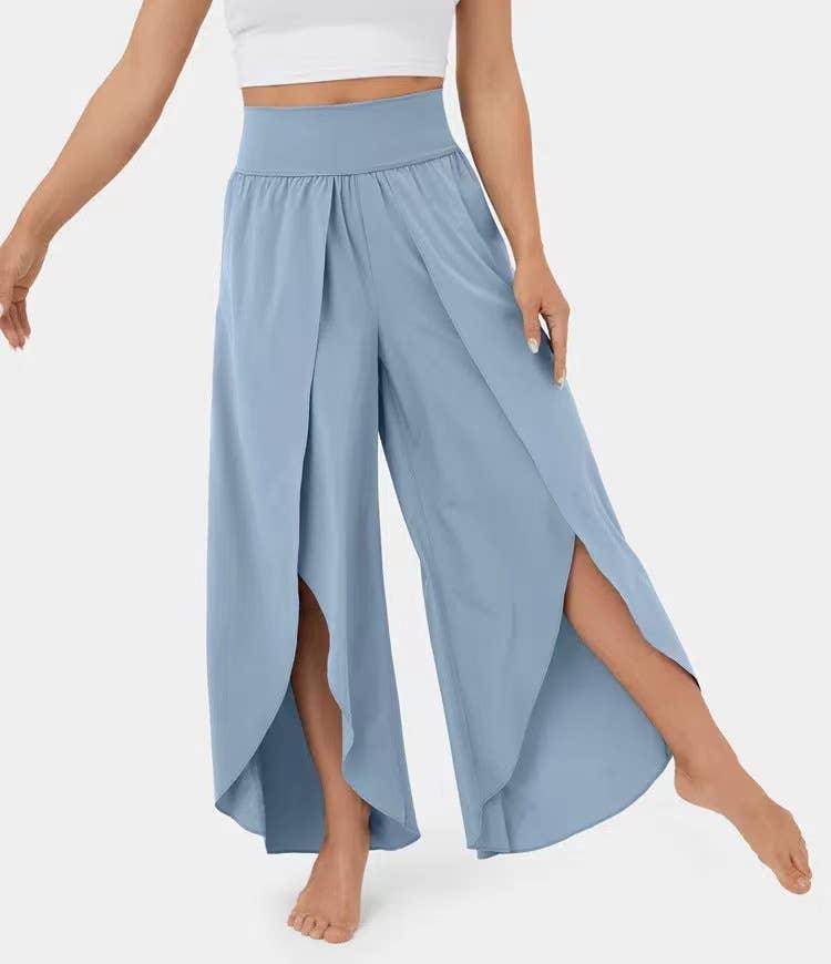 Elastic Waist Free Style Wide Leg Pants 23126 - SWEETKAMA
