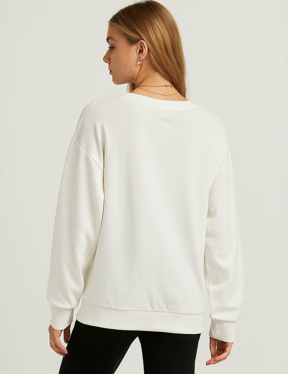 Ladies Christmas Letter Embroidery Round Neck Festive Sweatshirt