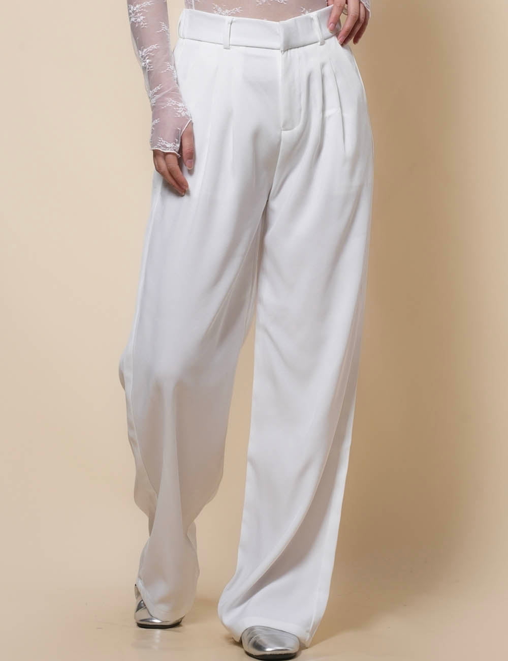 Ladies High Waist Stright Leg Everyday Pants SKP41197