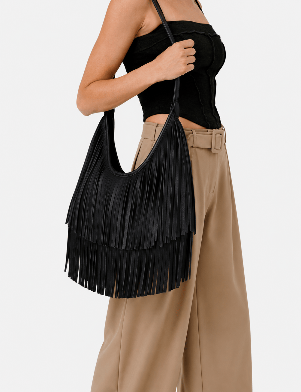 Faux Leather Hobo Bag - Sweetkama Wholesale - #7319