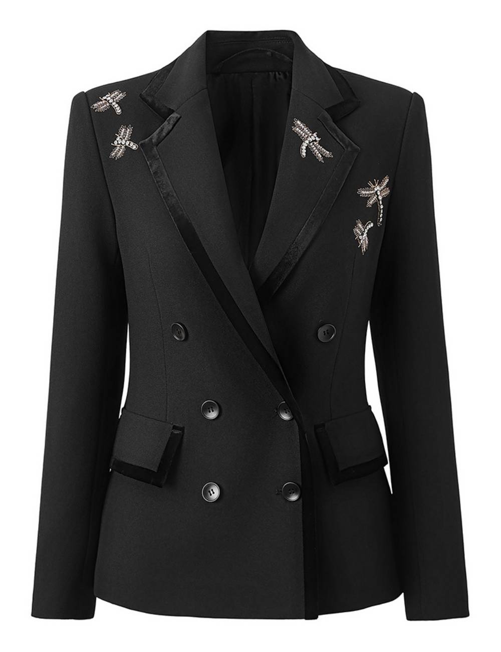 Ladies Elegant Long Sleeves Dragonfly Embroidery Blazer SKT51032