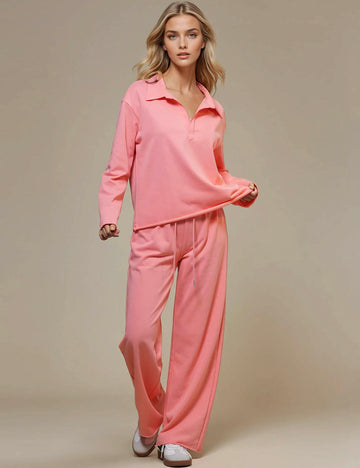 Women Pullover Sweatshirt Pants 2pcs Loungewear Set SKST50780
