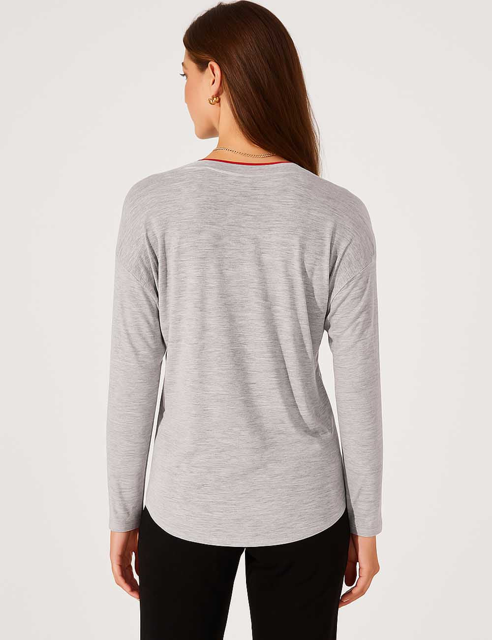 Ladies Print Long Sleeves Cozy T-Shirt