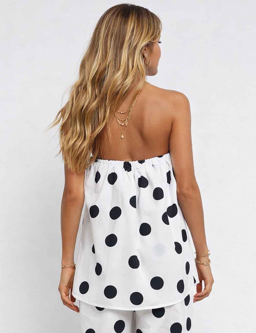 Chic Color Block Backless Tube Top - Sweetkama Wholesale - #4679