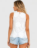 Embroidered Sleeveless Blouse - Elegant out tops - Sweetkama Wholesale - 002