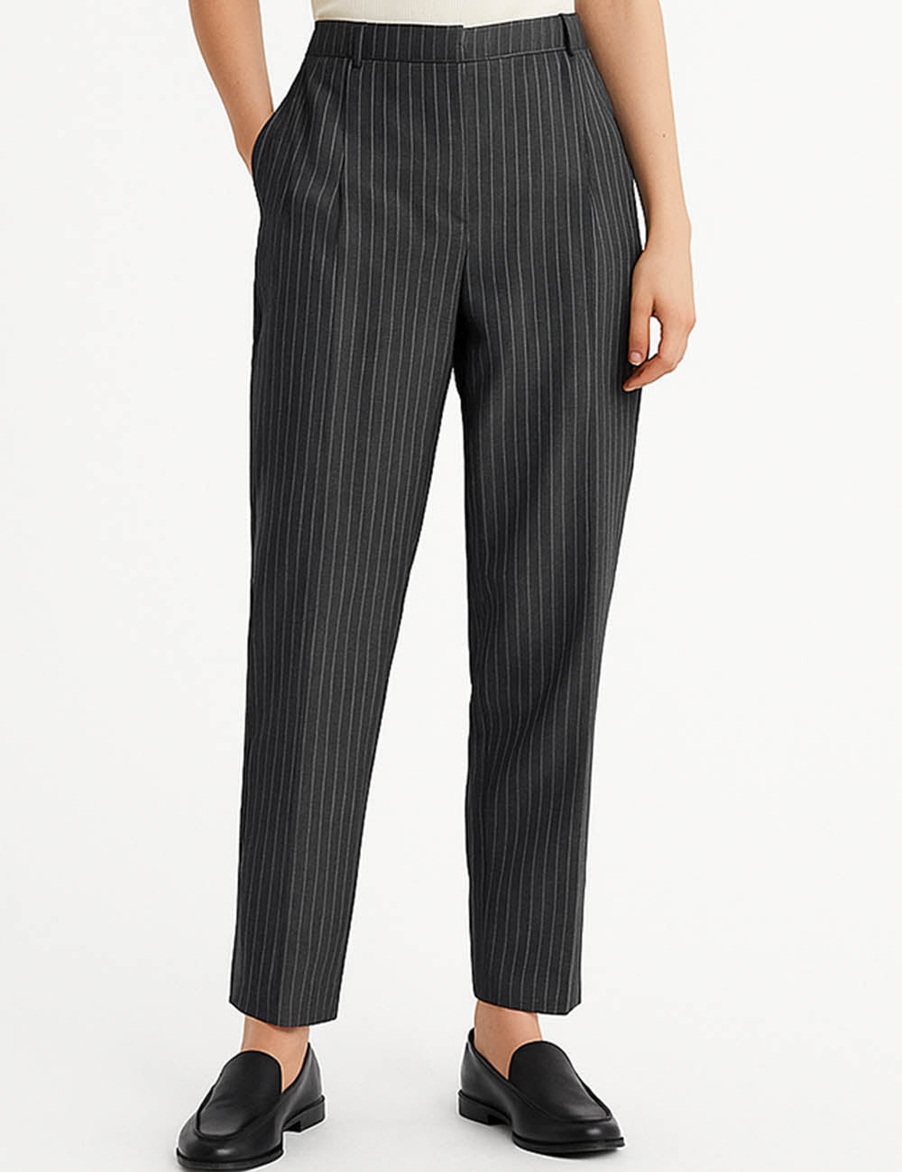 Ladies Striped Print Trousers Tailored Suit Pants