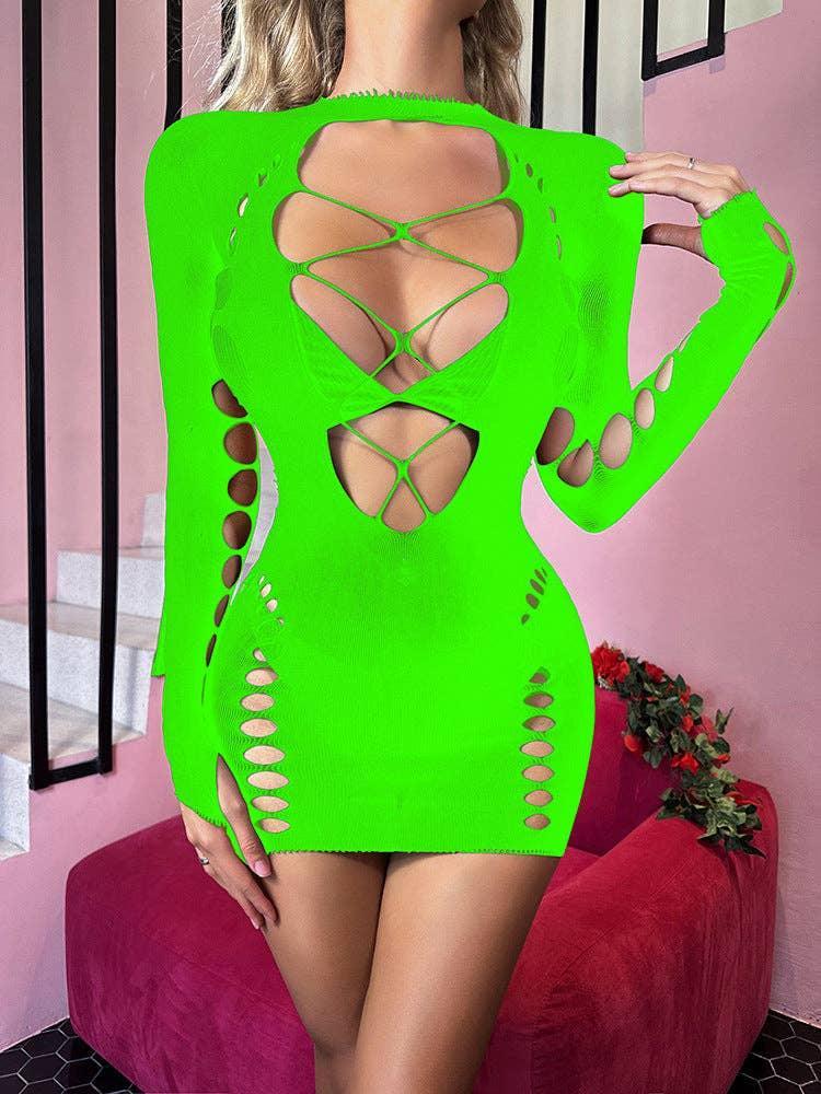 Fishnet Bodysuit Mesh Teddy Sexy Lingerie Dress w635 - SWEETKAMA