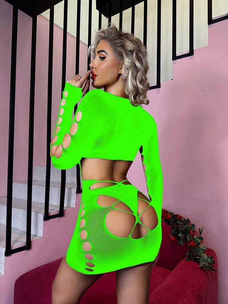 Fishnet Bodysuit Mesh Teddy Sexy Lingerie Dress w635 - SWEETKAMA