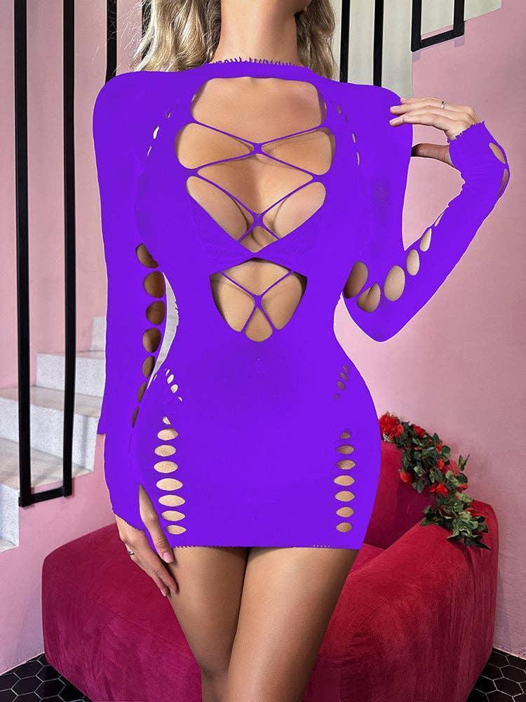 Fishnet Bodysuit Mesh Teddy Sexy Lingerie Dress w635 - SWEETKAMA