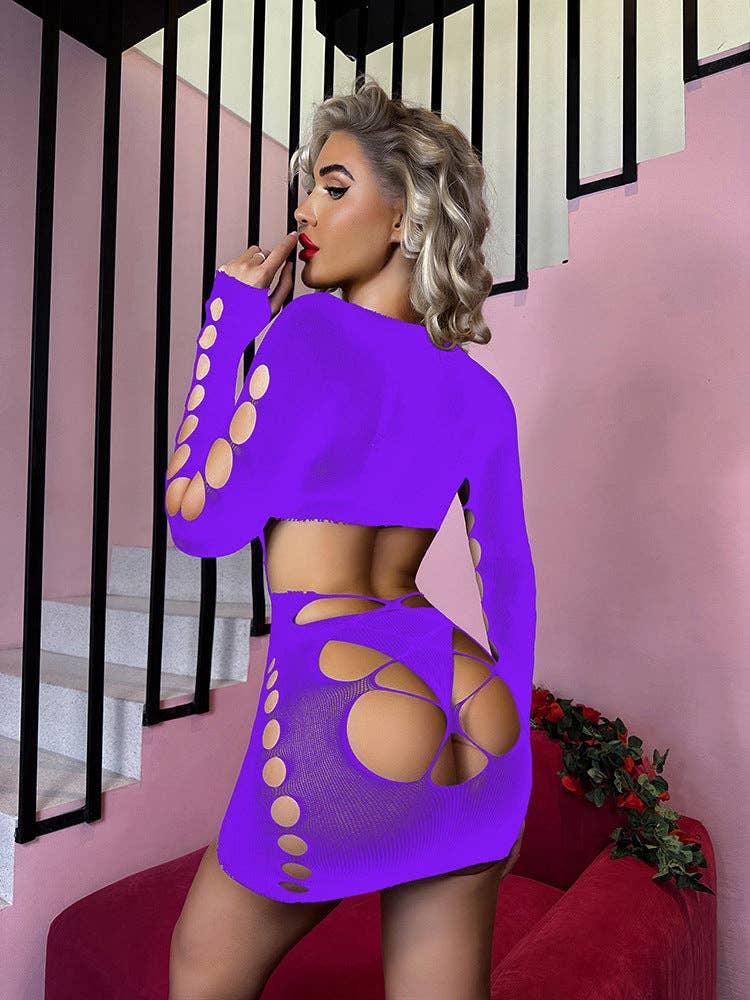 Fishnet Bodysuit Mesh Teddy Sexy Lingerie Dress w635 - SWEETKAMA