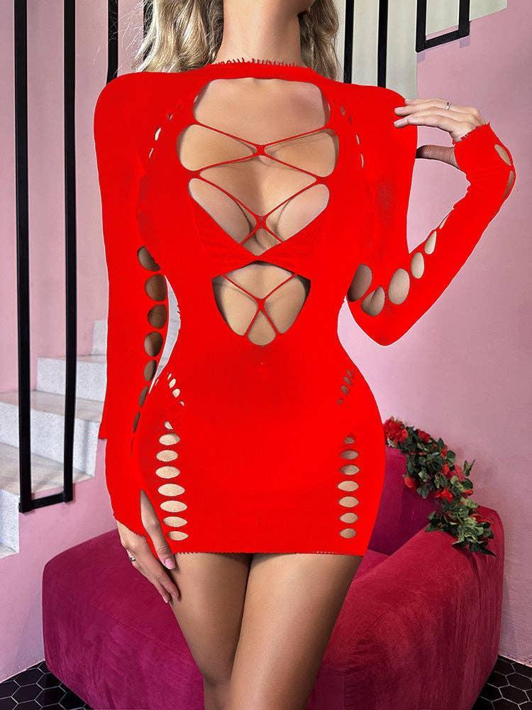 Fishnet Bodysuit Mesh Teddy Sexy Lingerie Dress w635 - SWEETKAMA
