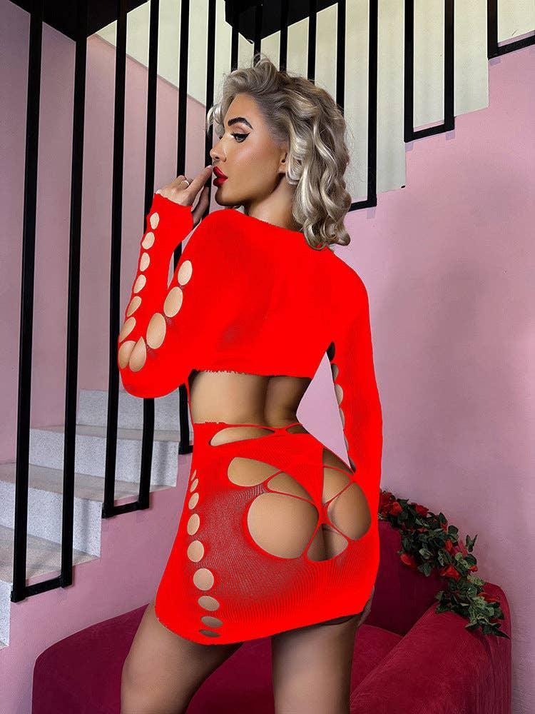 Fishnet Bodysuit Mesh Teddy Sexy Lingerie Dress w635 - SWEETKAMA