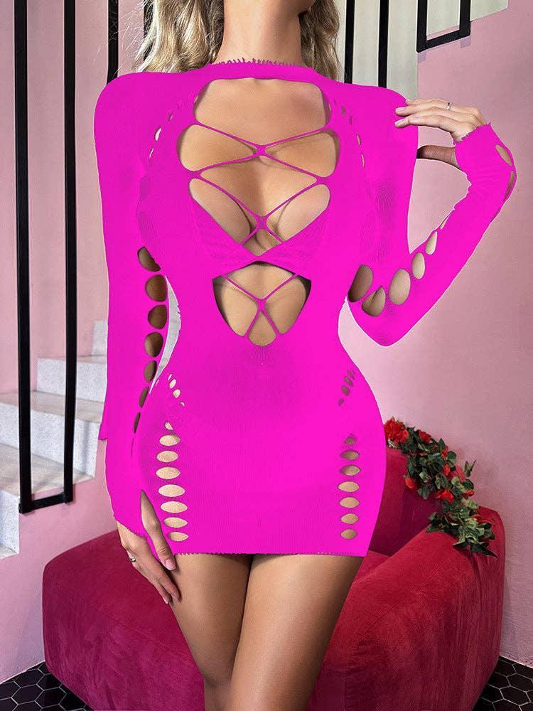 Fishnet Bodysuit Mesh Teddy Sexy Lingerie Dress w635 - SWEETKAMA