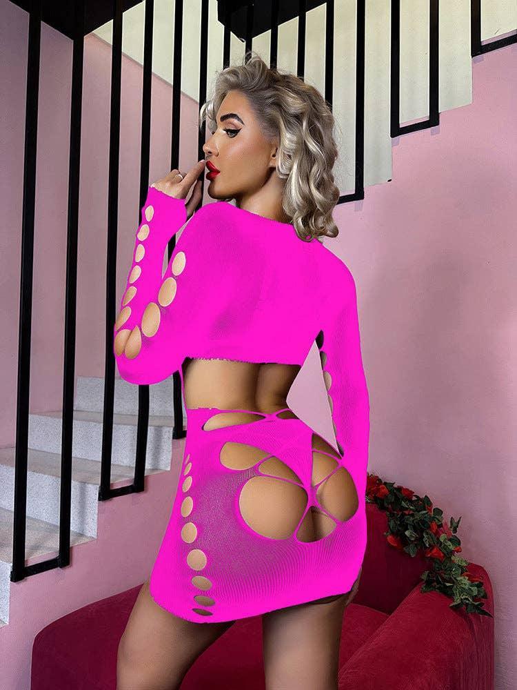 Fishnet Bodysuit Mesh Teddy Sexy Lingerie Dress w635 - SWEETKAMA