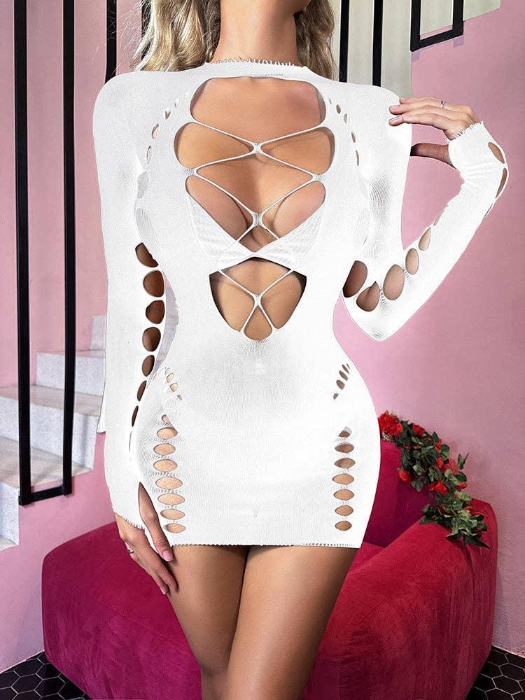 Fishnet Bodysuit Mesh Teddy Sexy Lingerie Dress w635 - SWEETKAMA
