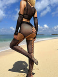 Fishnet Tights See through Elastic Bodystocking w614 - SWEETKAMA