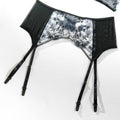 Floral Embroider Sexy Lingerie Set with Garter 3032 - SWEETKAMA