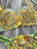 Floral Embroidery Comfortable Lingerie Set HF-2322 - SWEETKAMA