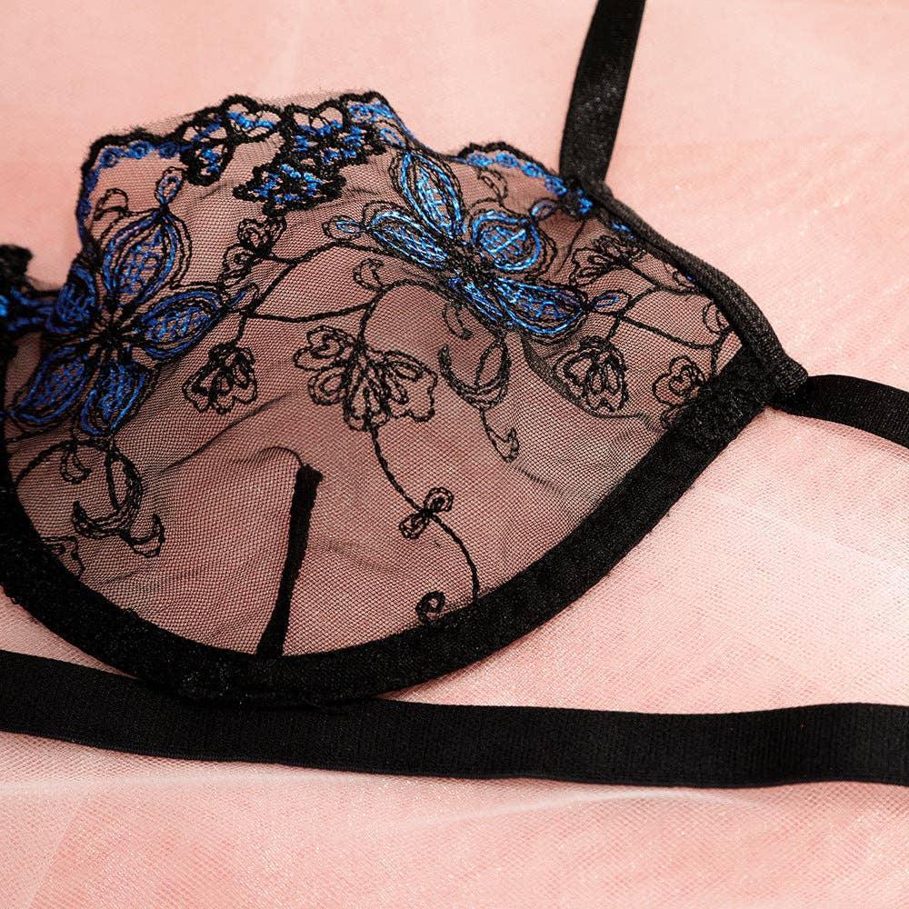Floral Embroidery Sexy Lingerie Set 2267 - SWEETKAMA